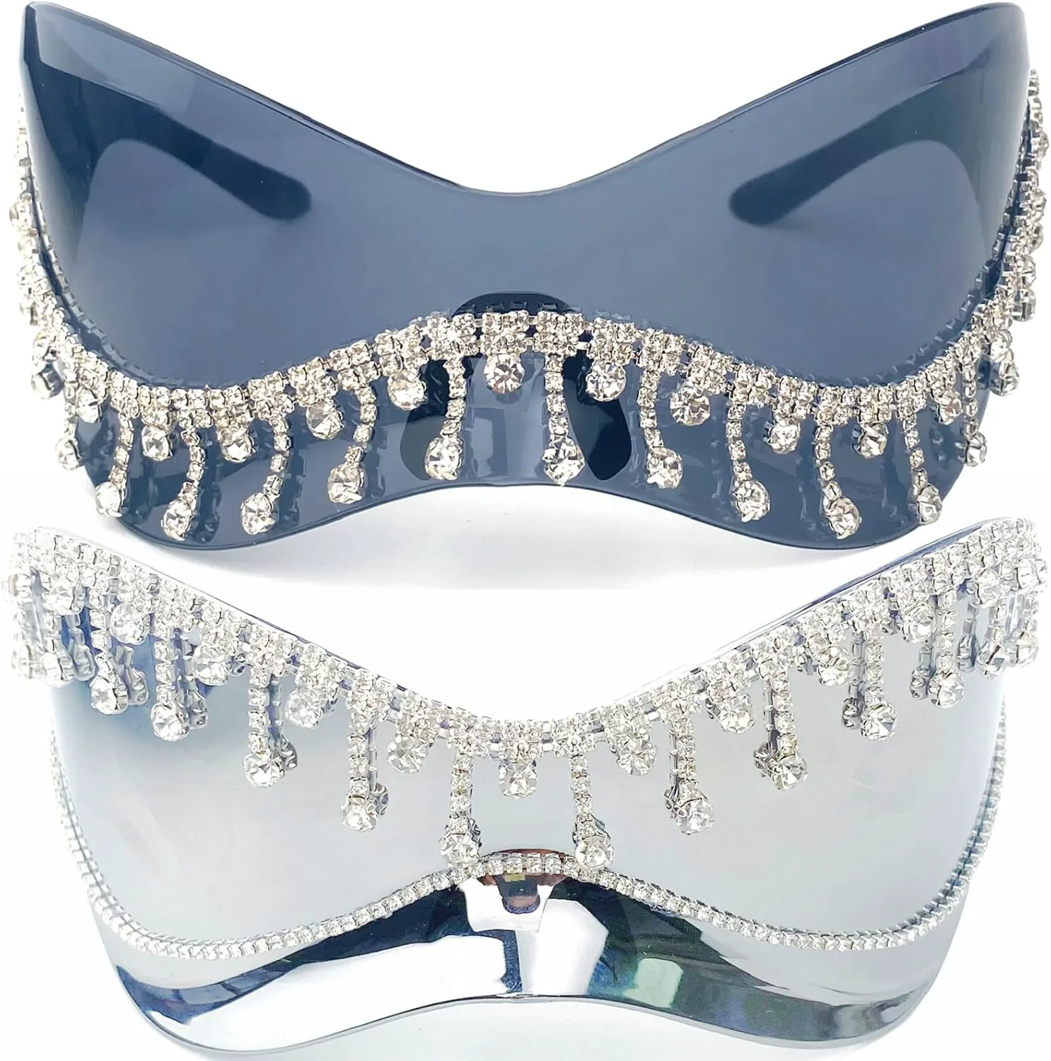 Женские солнцезащитные очки с блестящими бриллиантами в стиле Y2K, роскошные, большого размера, цельные, с кисточками и стразами mincl, 2pcs-black&silver
Женские солнцезащитные очки с блестящими бриллиантами в стиле Y2K, роскошные, большого размера, цельные, с кисточками и стразами mincl, 2pcs-black&silver