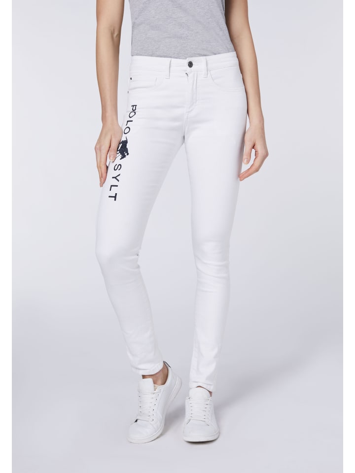 Джинсы с вышитыми логотипами белого цвета Polo Sylt
Джинсы с вышитыми логотипами белого цвета Polo Sylt