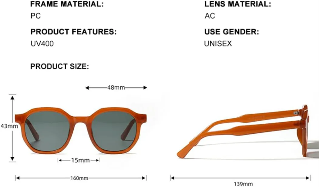 Ретро-модные солнцезащитные очки для женщин и мужчин, классические винтажные солнцезащитные очки с защитой от УФ-излучения UV400 для активного отдыха SZVVBKK, Brown
Ретро-модные солнцезащитные очки для женщин и мужчин, классические винтажные солнцезащитные очки с защитой от УФ-излучения UV400 для активного отдыха SZVVBKK, Brown