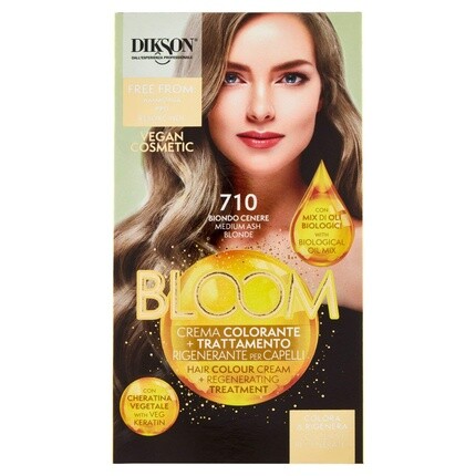 Bloom Color Cream 710 Средний пепельный блондин, Dikson
Bloom Color Cream 710 Средний пепельный блондин, Dikson