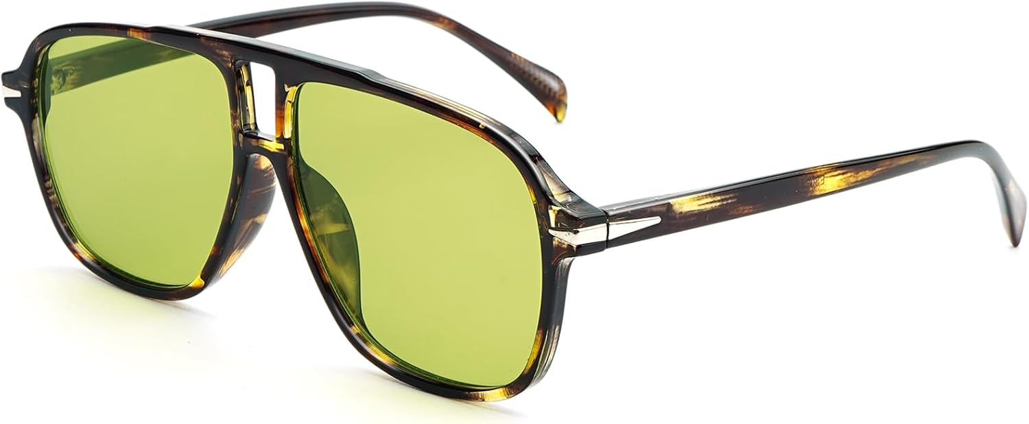 Ретро-солнцезащитные очки-авиаторы для женщин и мужчин. Модные большие квадратные солнцезащитные очки-авиаторы в стиле 70-х. Винтажные очки YouthMall, Green Tortoise/Green
Ретро-солнцезащитные очки-авиаторы для женщин и мужчин. Модные большие квадратные солнцезащитные очки-авиаторы в стиле 70-х. Винтажные очки YouthMall, Green Tortoise/Green