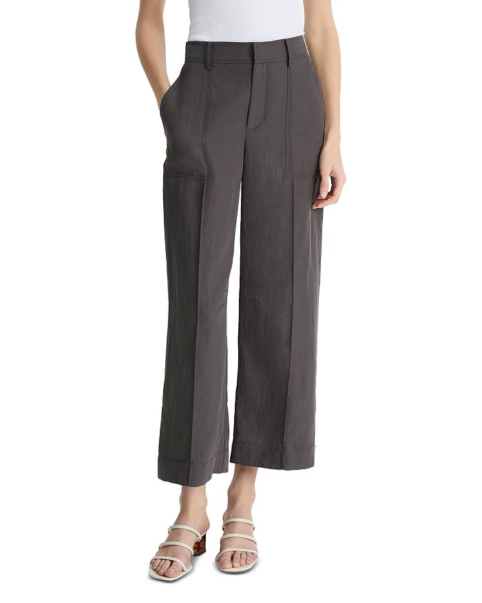 Брюки с низкой посадкой из комбинированной ткани Vince, серый
Брюки с низкой посадкой из комбинированной ткани Vince, серый