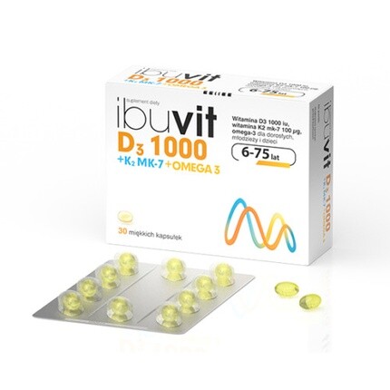 Ibuvit D3 1000 + K2 Mk-7 Omega 3 30 капсул - Упаковка из 2 шт Medana
Ibuvit D3 1000 + K2 Mk-7 Omega 3 30 капсул - Упаковка из 2 шт Medana