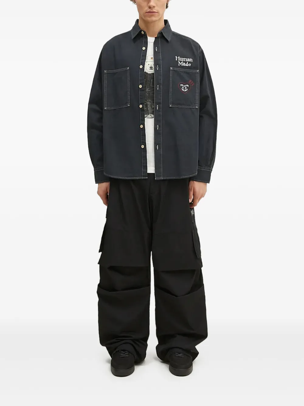 Рубашка на пуговицах Human Made, черный
Рубашка на пуговицах Human Made, черный