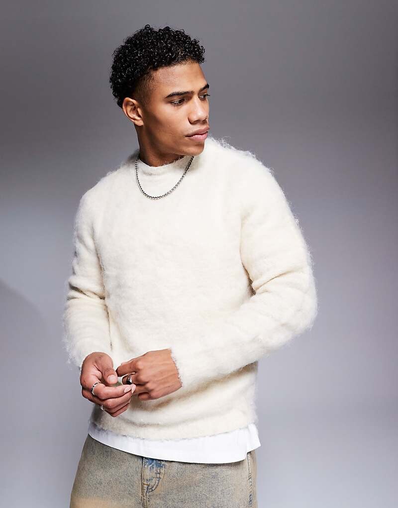 ASOS DESIGN — пушистый вязаный свитер овсяного цвета
ASOS DESIGN — пушистый вязаный свитер овсяного цвета