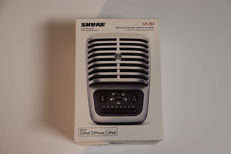 Конденсаторный микрофон Shure MOTIV MV51 iOS / USB Large Diaphragm Condenser Microphone 
Конденсаторный микрофон Shure MOTIV MV51 iOS / USB Large Diaphragm Condenser Microphone