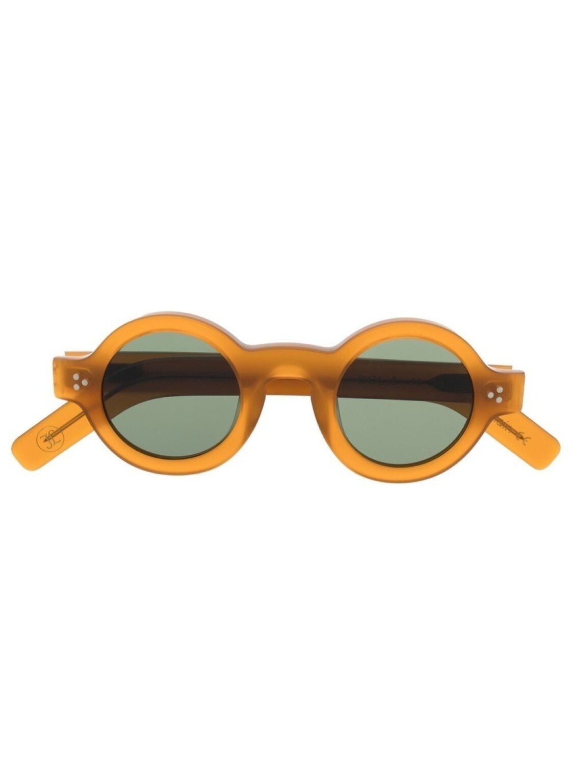 Lesca солнцезащитные очки в круглой оправе, оранжевый 
Lesca солнцезащитные очки в круглой оправе, оранжевый