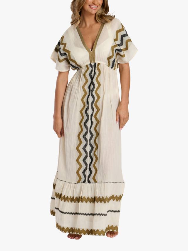 Жаккардовое макси-платье с v-образным вырезом South Beach, кремовый/разноцветный
Жаккардовое макси-платье с v-образным вырезом South Beach, кремовый/разноцветный