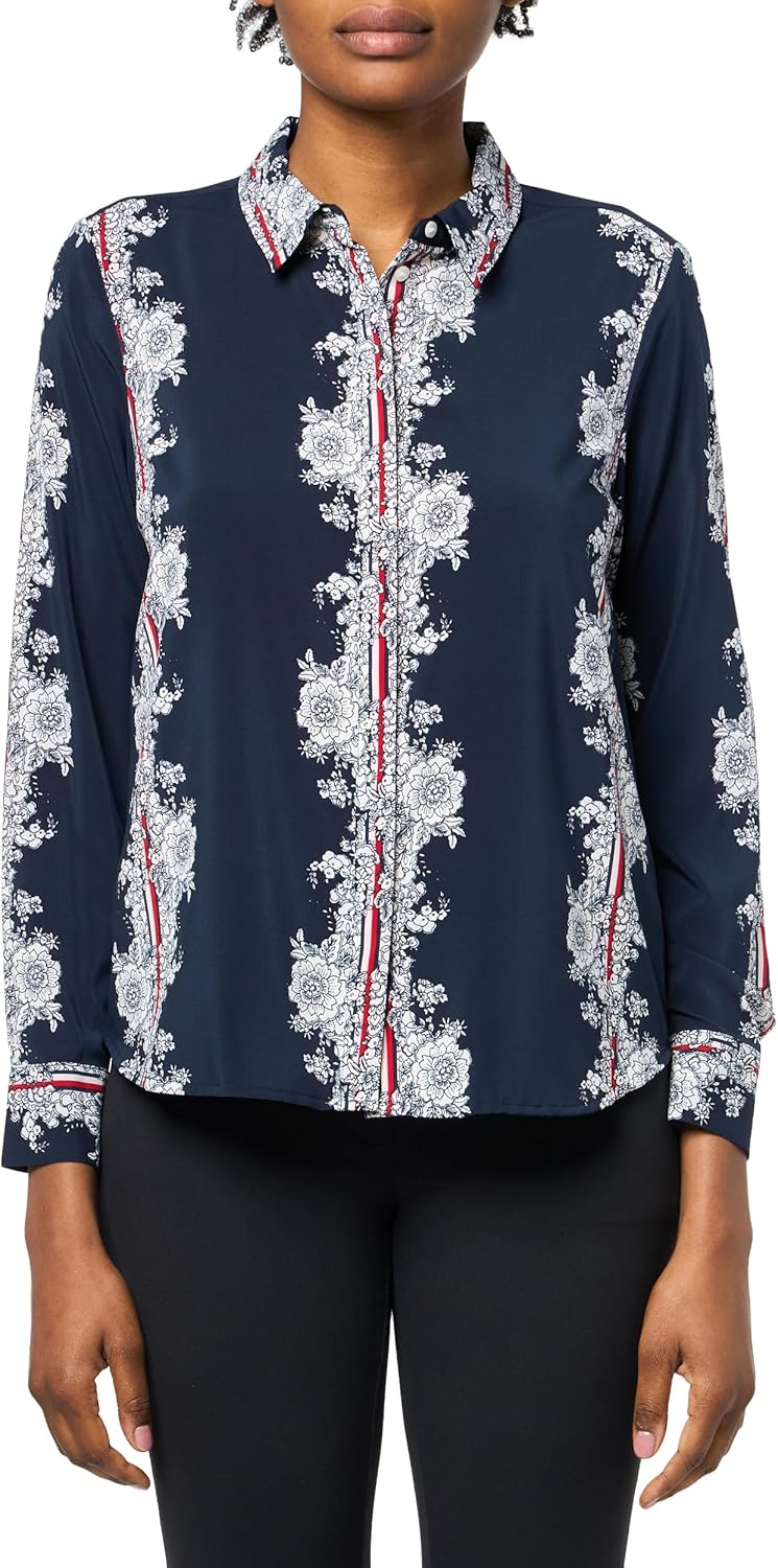 Женская рубашка-туника Tommy Hilfiger с контрастными полосками и пуговицами, Sky Captain Multi
Женская рубашка-туника Tommy Hilfiger с контрастными полосками и пуговицами, Sky Captain Multi