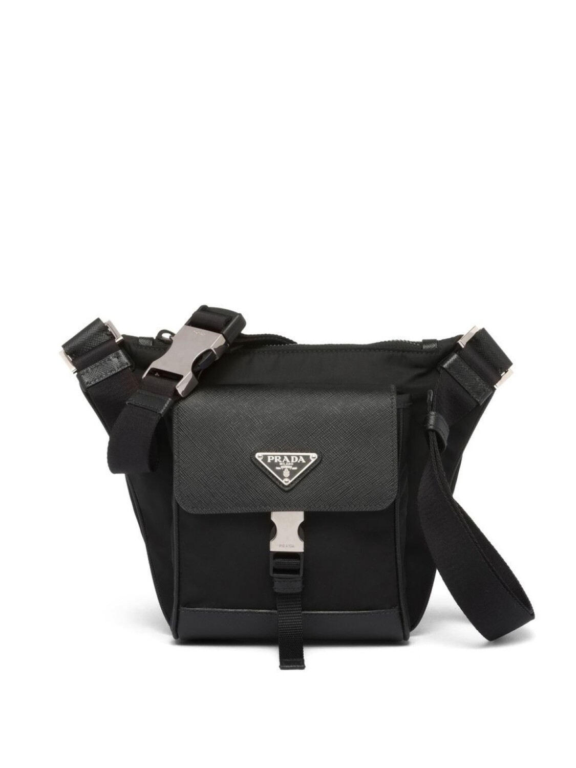 Prada сумка на плечо из переработанного нейлона и сафьяновой кожи, черный
Prada сумка на плечо из переработанного нейлона и сафьяновой кожи, черный