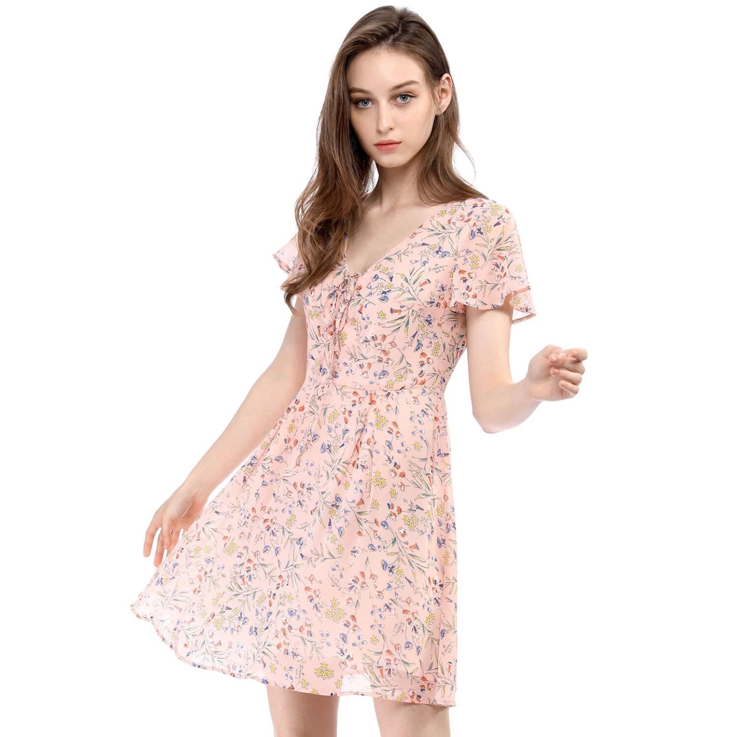 Женское шифоновое платье на шнуровке с цветочным принтом ALLEGRA K
Женское шифоновое платье на шнуровке с цветочным принтом ALLEGRA K