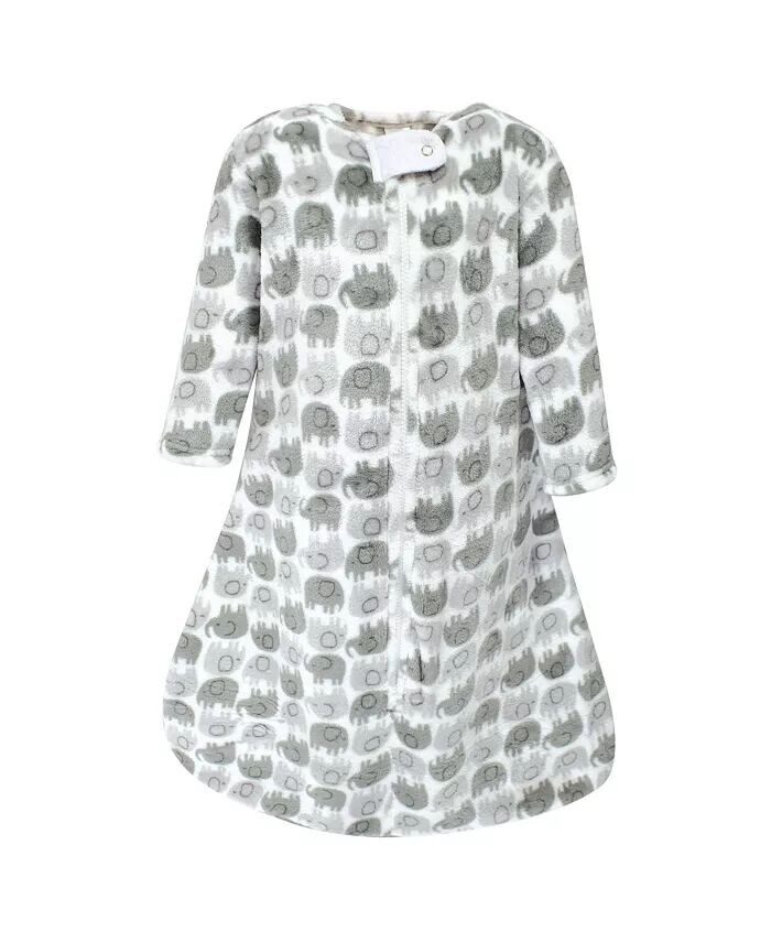 Плюшевый спальный мешок с длинными рукавами для маленьких мальчиков, мешок, одеяло, слоны Hudson Baby, серый