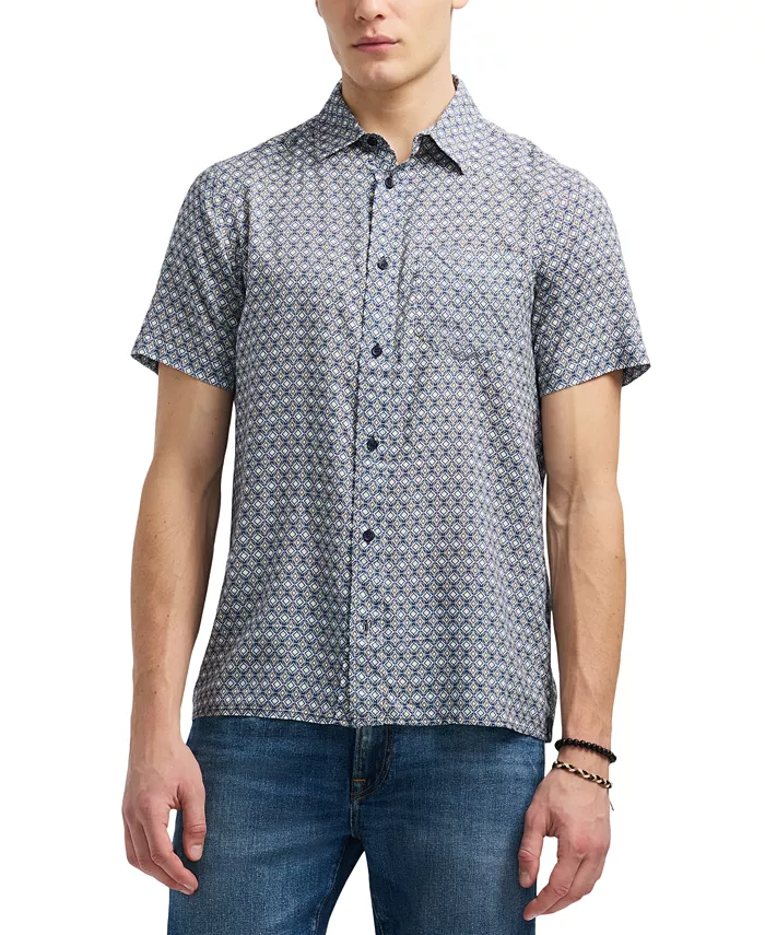 Мужская рубашка Sirilo с геометрическим принтом Buffalo David Bitton, синий 
Мужская рубашка Sirilo с геометрическим принтом Buffalo David Bitton, синий