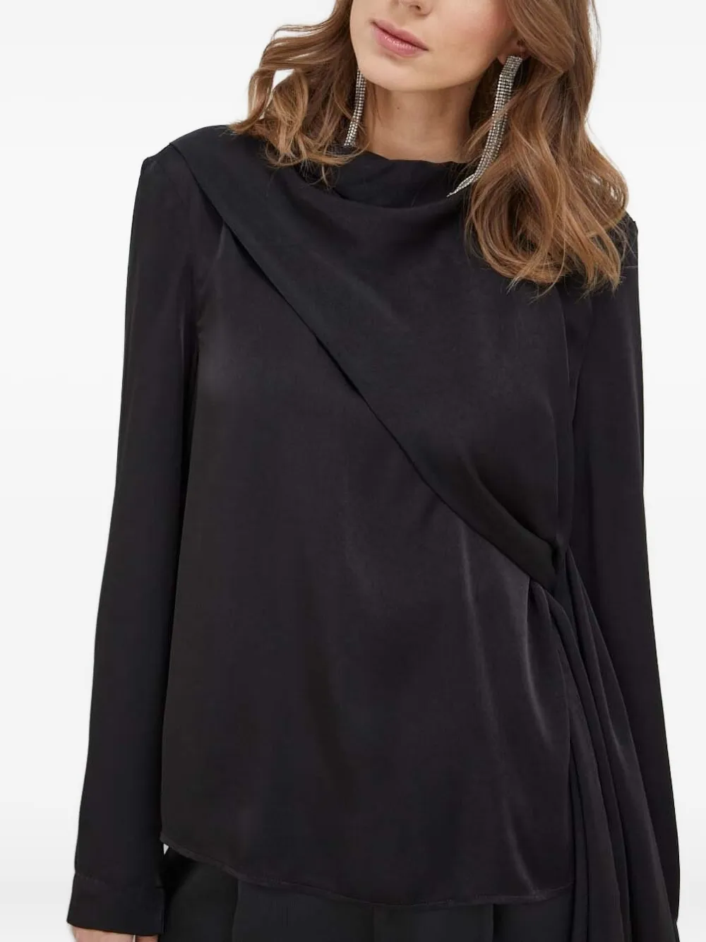 Драпированная блузка с завязками Bardot, черный
Драпированная блузка с завязками Bardot, черный