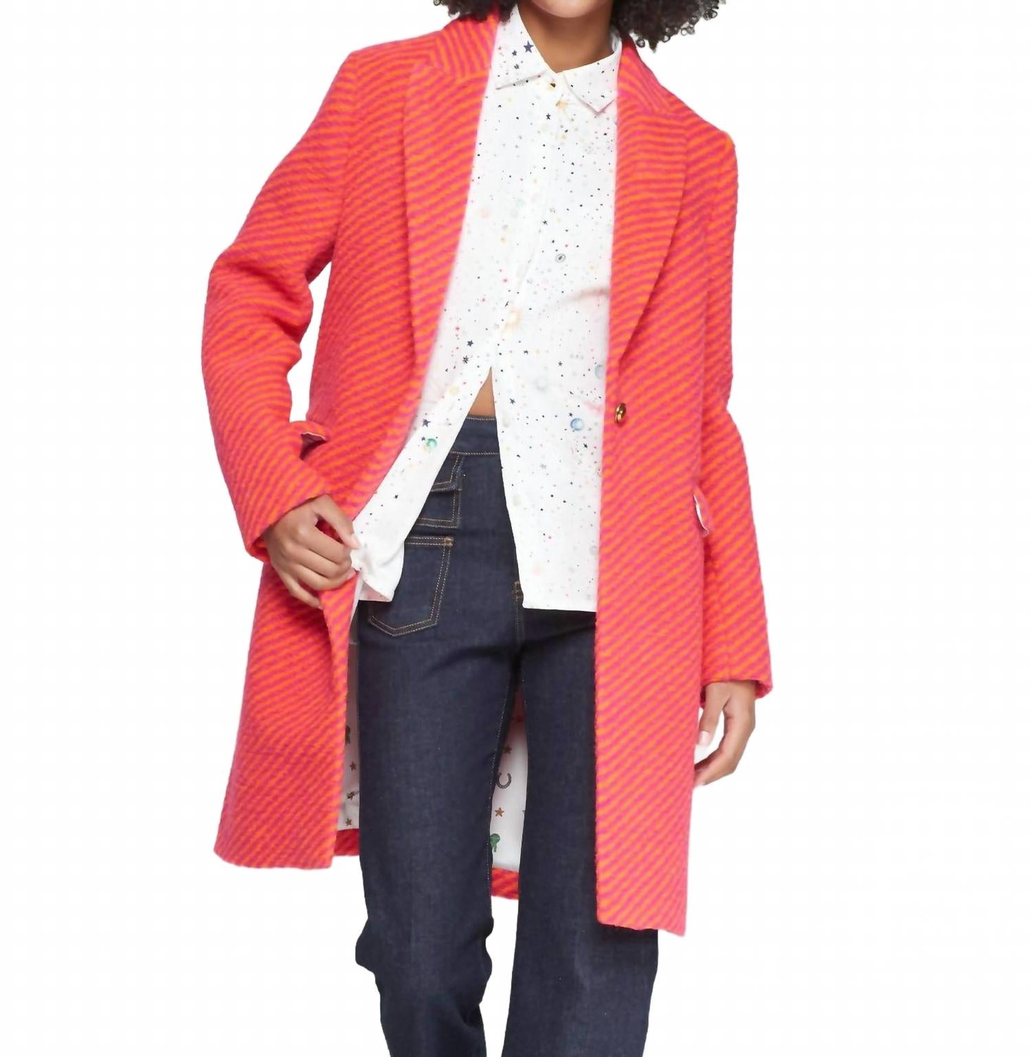 Пальто в диагональную полоску оранжевого/розового цвета Vilagallo, оранжевый/розовый
Пальто в диагональную полоску оранжевого/розового цвета Vilagallo, оранжевый/розовый