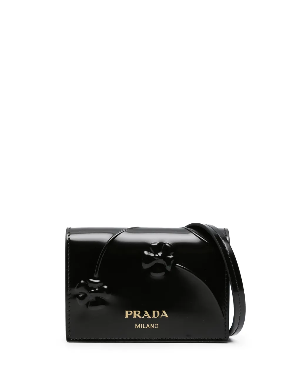 Кошелек с тиснением Prada, черный
Кошелек с тиснением Prada, черный