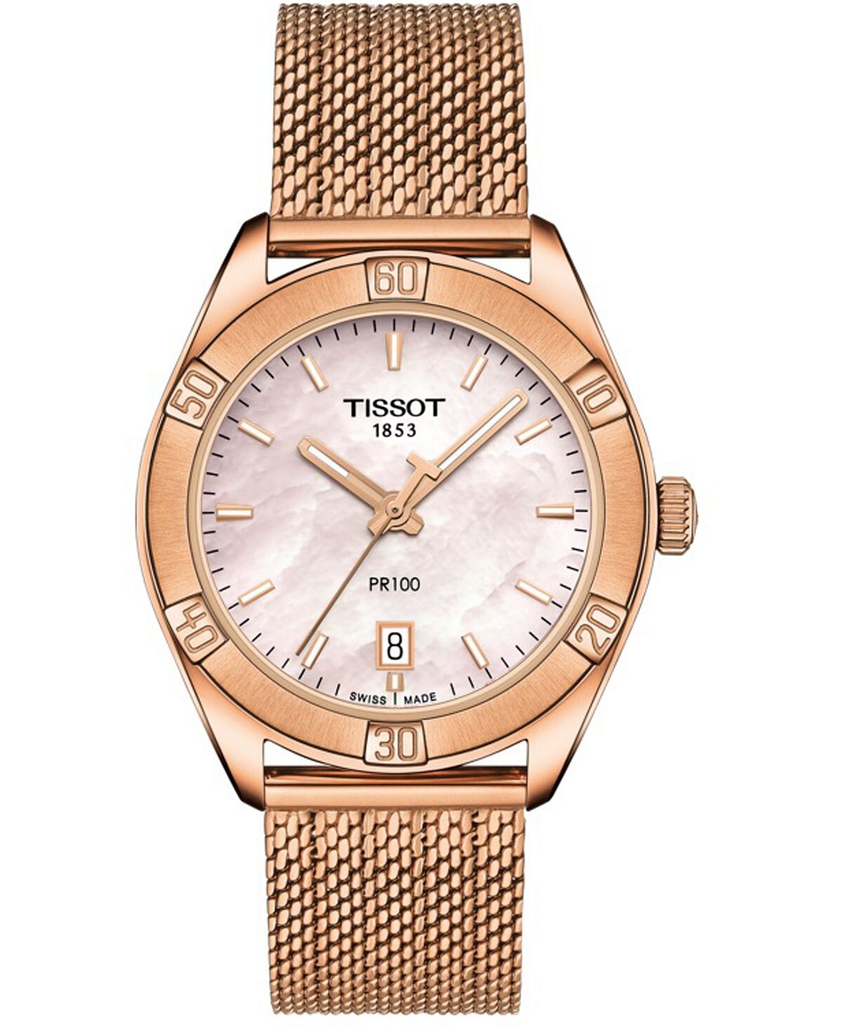 Женские швейцарские часы PR 100 Sport Chic T-Classic из нержавеющей стали с сетчатым браслетом цвета розового золота, 36 мм Tissot, золотой
Женские швейцарские часы PR 100 Sport Chic T-Classic из нержавеющей стали с сетчатым браслетом цвета розового золота, 36 мм Tissot, золотой