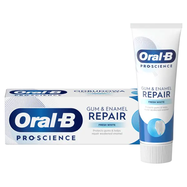 Освежающая зубная паста, 75 мл Oral-B Gum&Enamel repair fresh white
Освежающая зубная паста, 75 мл Oral-B Gum&Enamel repair fresh white