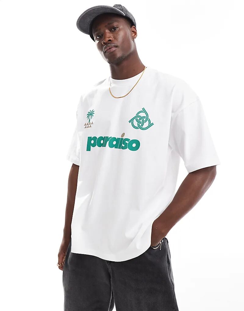 Футболка оверсайз с принтом «Параисо» спереди белого цвета ASOS DESIGN
Футболка оверсайз с принтом «Параисо» спереди белого цвета ASOS DESIGN