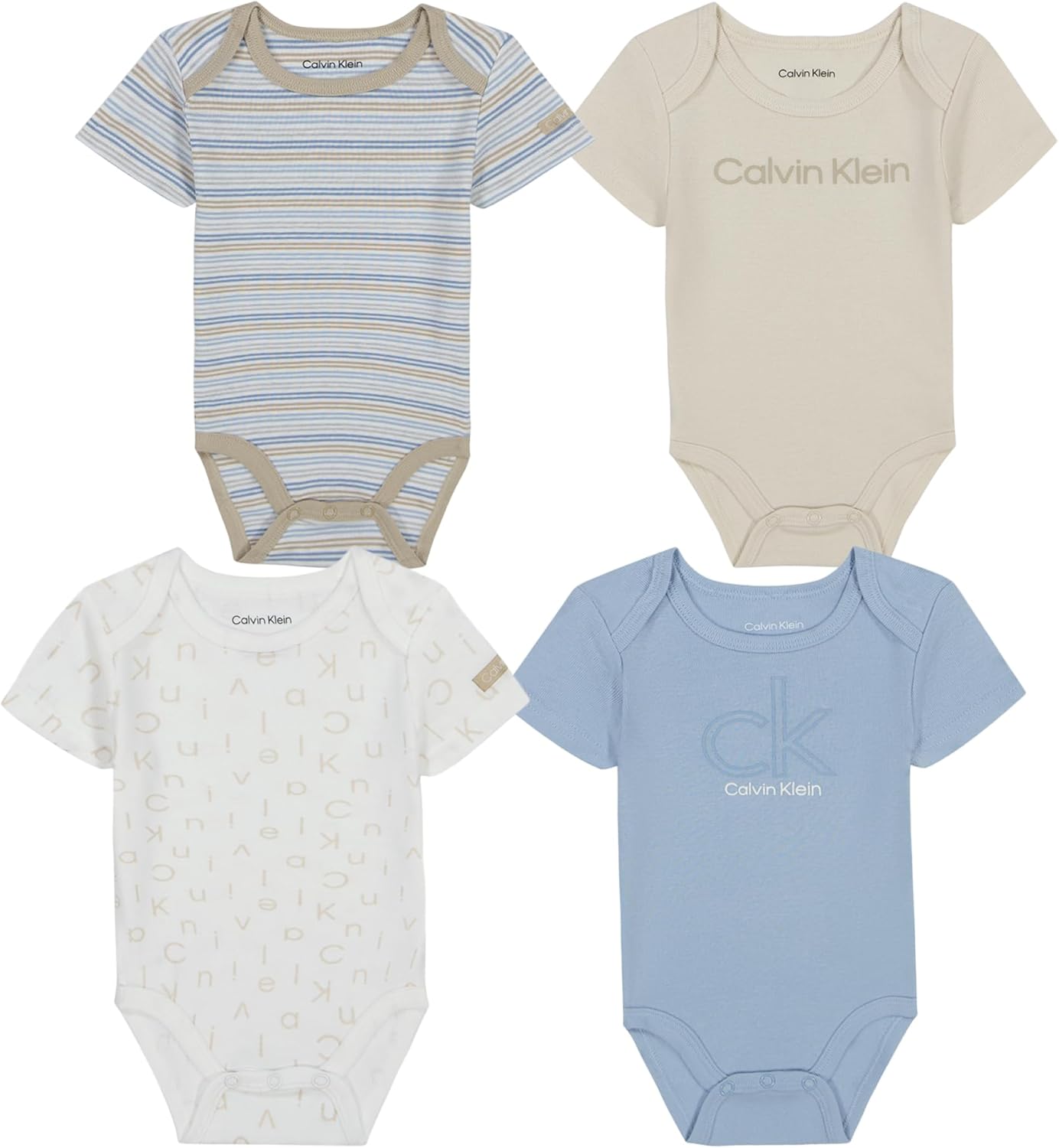 Комплект боди Calvin Klein для мальчиков, 4 шт., Blue Fog/Summer Sand/Marshmallow
Комплект боди Calvin Klein для мальчиков, 4 шт., Blue Fog/Summer Sand/Marshmallow