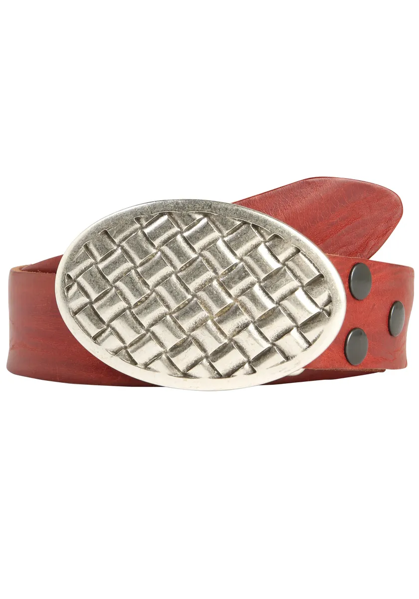 Кожаный ремень LIFEBURG by showroom 019° со сменной застежкой "Oval Braided" Rettungsring By Showroom 019°, красный 
Кожаный ремень LIFEBURG by showroom 019° со сменной застежкой "Oval Braided" Rettungsring By Showroom 019°, красный