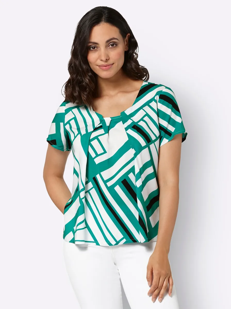 Блузка с принтом Inspirations Inspirationen, изумрудный 
Блузка с принтом Inspirations Inspirationen, изумрудный