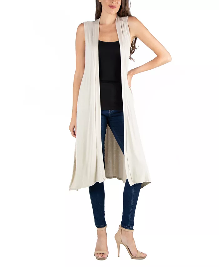 Безрукавный длинный кардиган-жилет с боковым разрезом 24seven Comfort Apparel, коричневый/бежевый
Безрукавный длинный кардиган-жилет с боковым разрезом 24seven Comfort Apparel, коричневый/бежевый