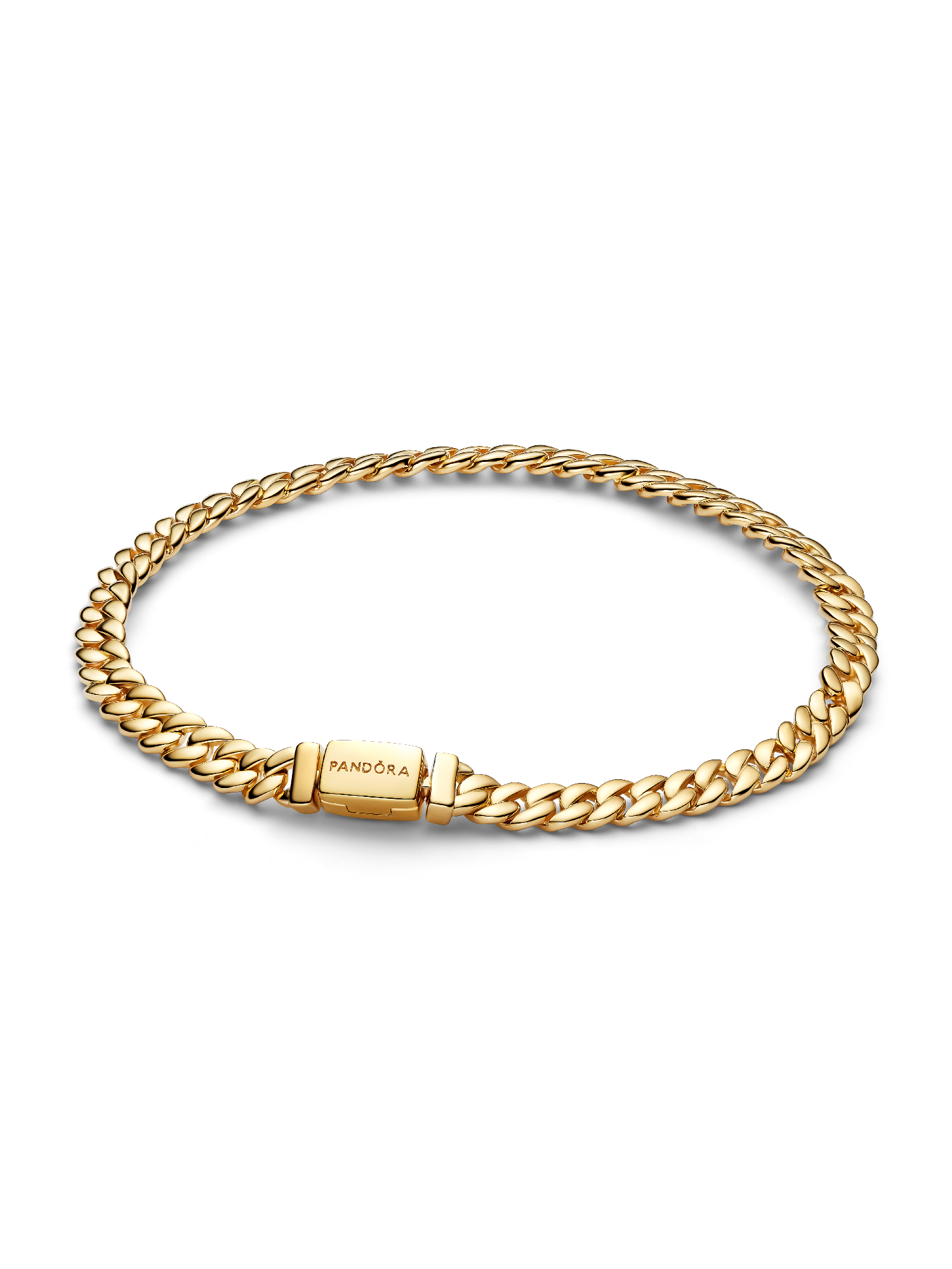 Кубинский браслет-цепочка Pandora, 14-каратное золотое покрытие
Кубинский браслет-цепочка Pandora, 14-каратное золотое покрытие