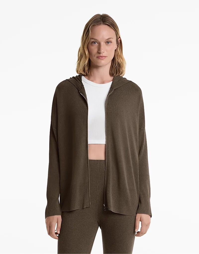 Длинная трикотажная куртка OYSHO серого цвета 
Длинная трикотажная куртка OYSHO серого цвета