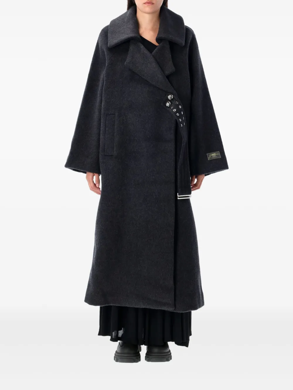 Шерстяное пальто со шнуровкой GANNI, черный
Шерстяное пальто со шнуровкой GANNI, черный