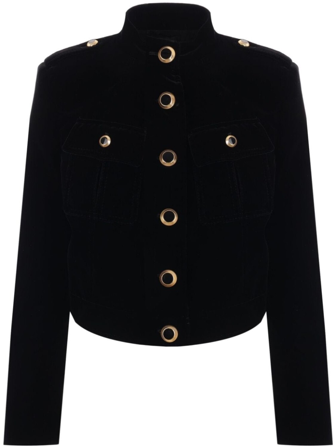 TOM FORD укороченная куртка из бархата, черный 
TOM FORD укороченная куртка из бархата, черный