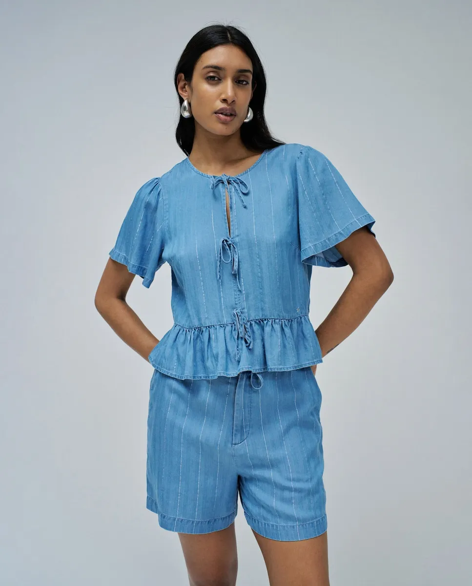 Женская блузка из светлого денима с воланами Salsa Jeans, синий
Женская блузка из светлого денима с воланами Salsa Jeans, синий