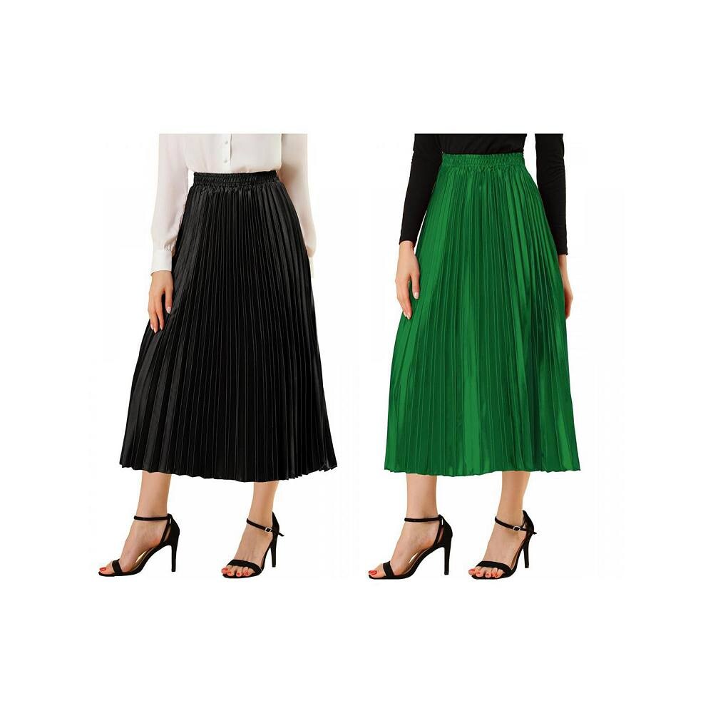 2 упаковки женских блестящих плиссированных миди-юбок металлик с эластичной резинкой на талии ALLEGRA K, цвет Black And Green
2 упаковки женских блестящих плиссированных миди-юбок металлик с эластичной резинкой на талии ALLEGRA K, цвет Black And Green
