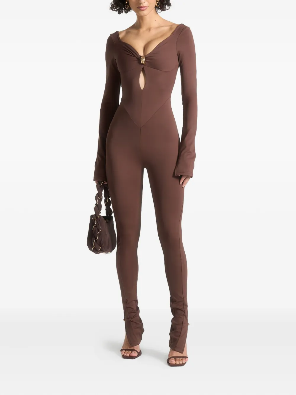 Комбинезон с перекрученным воротником и разрезанными манжетами Manière De Voir, коричневый
Комбинезон с перекрученным воротником и разрезанными манжетами Manière De Voir, коричневый