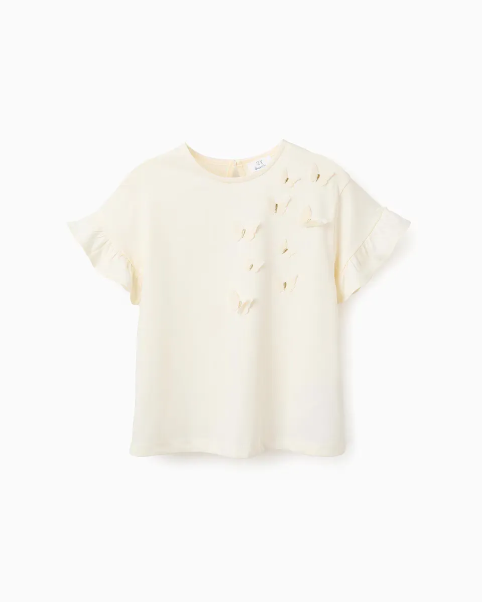 Футболка для девочки из 100% хлопка с оборками Zippy, белый
Футболка для девочки из 100% хлопка с оборками Zippy, белый