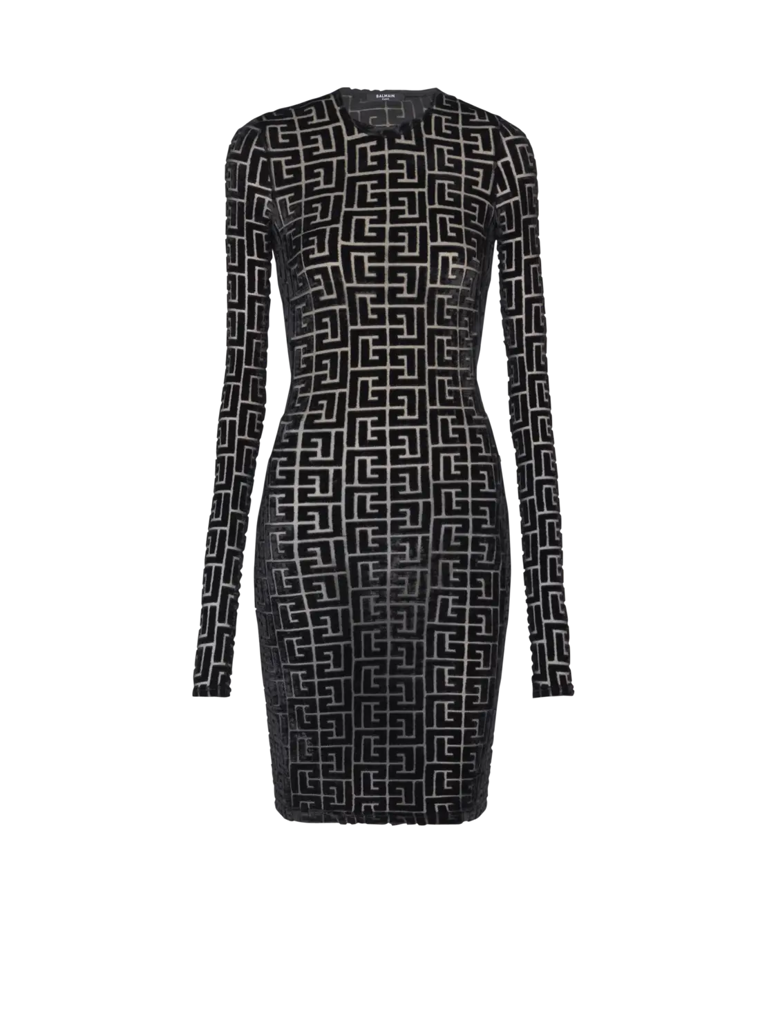 Короткое бархатное платье с монограммой Balmain, черный
Короткое бархатное платье с монограммой Balmain, черный