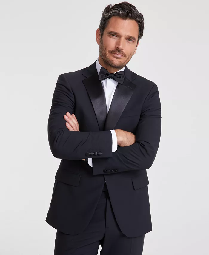 Мужской классический пиджак смокинга из шерстяной смеси Brooks Brothers, черный 
Мужской классический пиджак смокинга из шерстяной смеси Brooks Brothers, черный