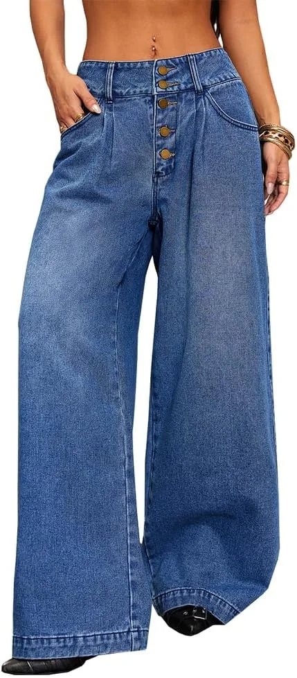 Женские джинсы с высокой талией и широкими штанинами TACSTRUN
Женские джинсы с высокой талией и широкими штанинами TACSTRUN