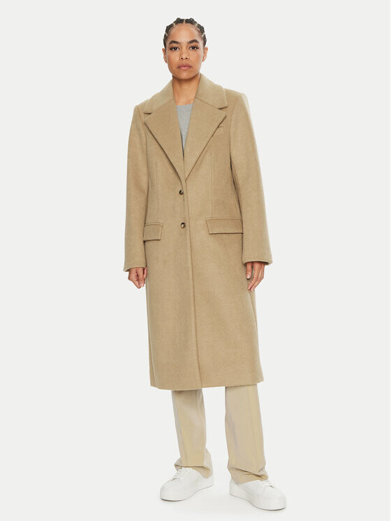 Шерстяное пальто оверсайз 2Ndday, бежевый 
Шерстяное пальто оверсайз 2Ndday, бежевый