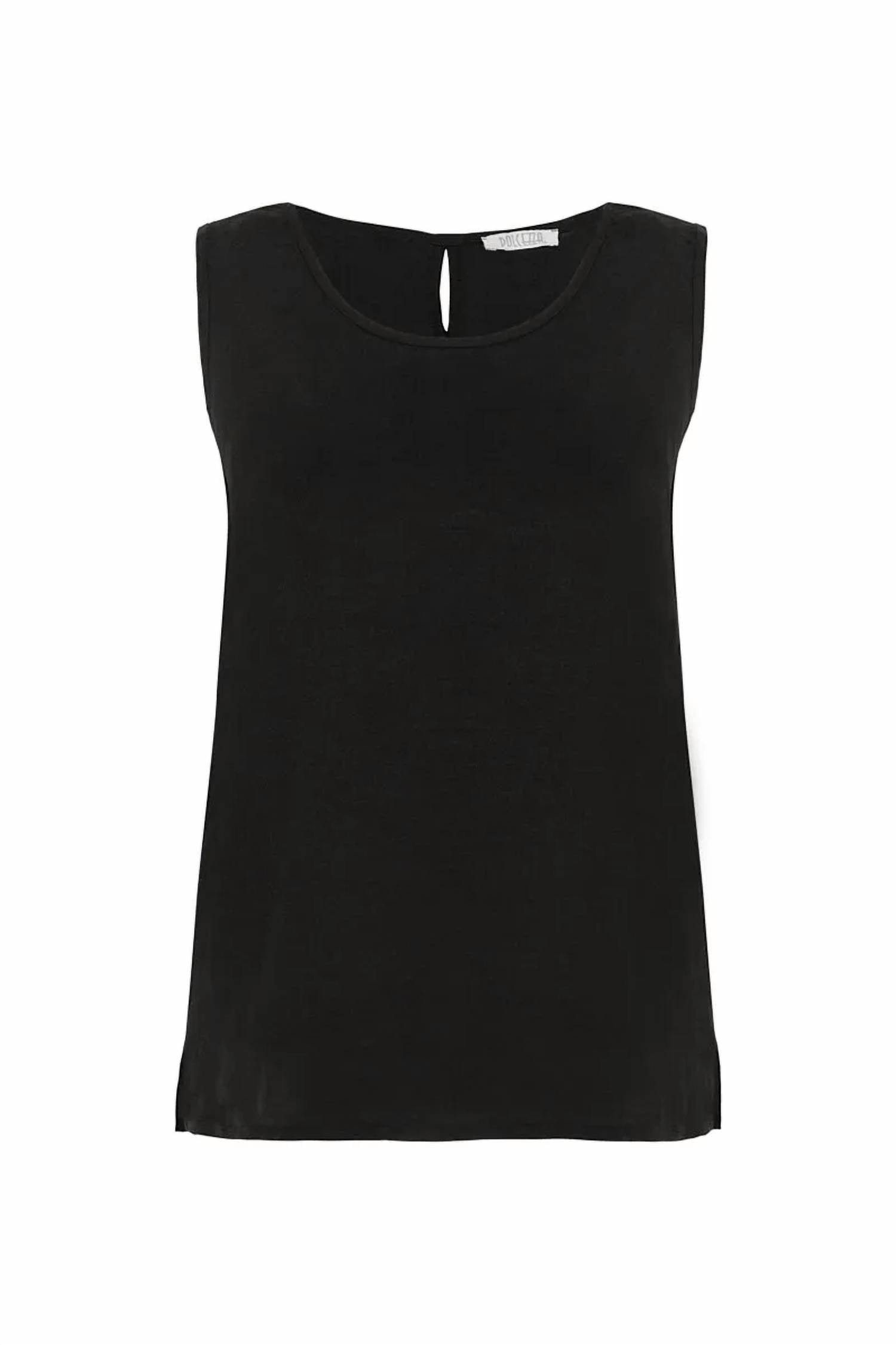 Женская льняная майка с круглым вырезом в черном цвете DOLCEZZA
Женская льняная майка с круглым вырезом в черном цвете DOLCEZZA