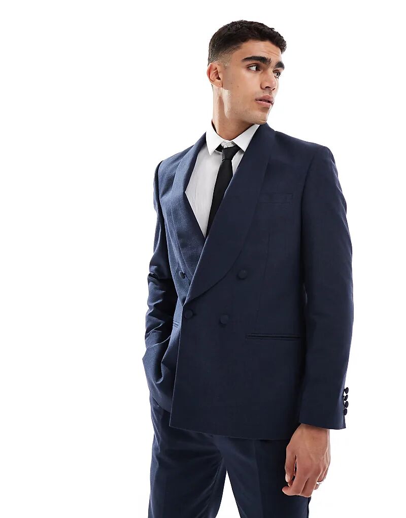 Пиджак ASOS DESIGN из смеси хлопка и льна, темно-синего цвета 
Пиджак ASOS DESIGN из смеси хлопка и льна, темно-синего цвета