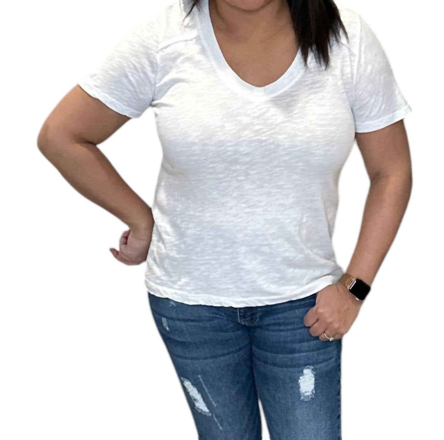 Футболка с V-образным вырезом и плечевым швом белого цвета bobi, Белый, Футболка с V-образным вырезом и плечевым швом белого цвета bobi
Футболка с V-образным вырезом и плечевым швом белого цвета bobi, Белый, Футболка с V-образным вырезом и плечевым швом белого цвета bobi