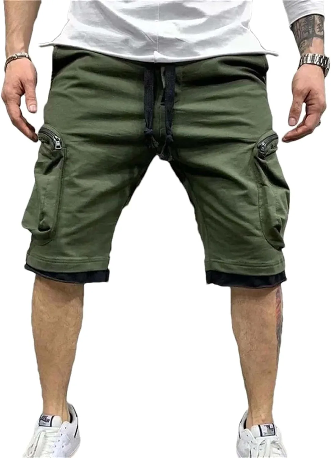 Мужские летние шорты карго с завязками и карманами на молнии Hndudnff
Мужские летние шорты карго с завязками и карманами на молнии Hndudnff