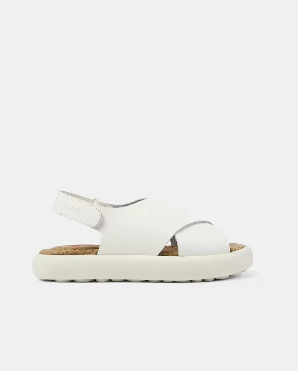 Детские закрытые белые кожаные сандалии с Х-ремешком Camper, белый
Детские закрытые белые кожаные сандалии с Х-ремешком Camper, белый