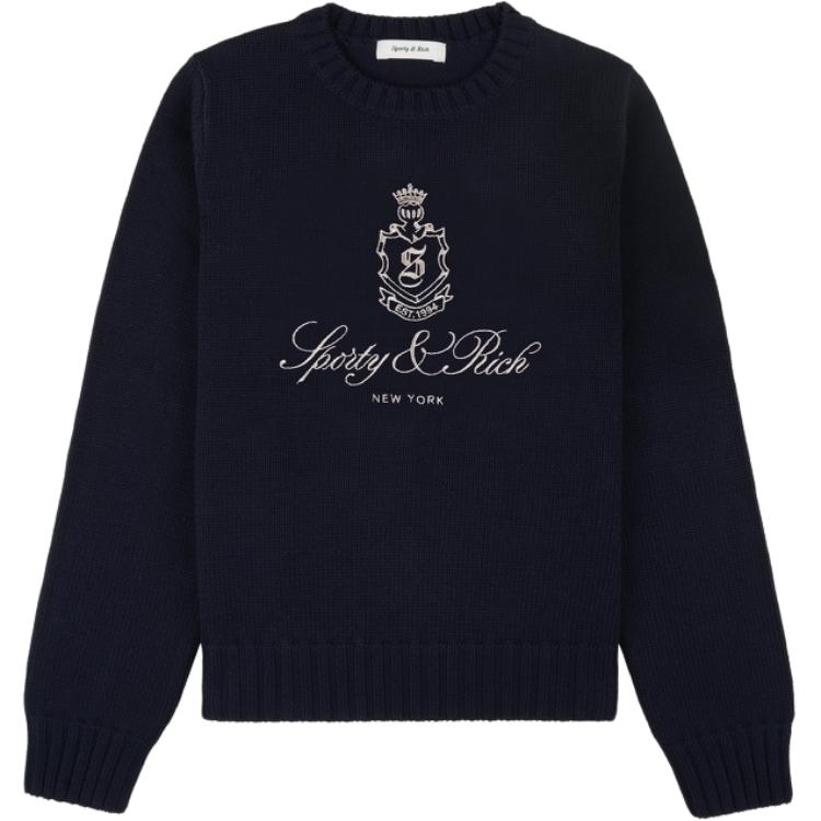 Джемпер с вышитым логотипом SPORTY & RICH, синий
Джемпер с вышитым логотипом SPORTY & RICH, синий