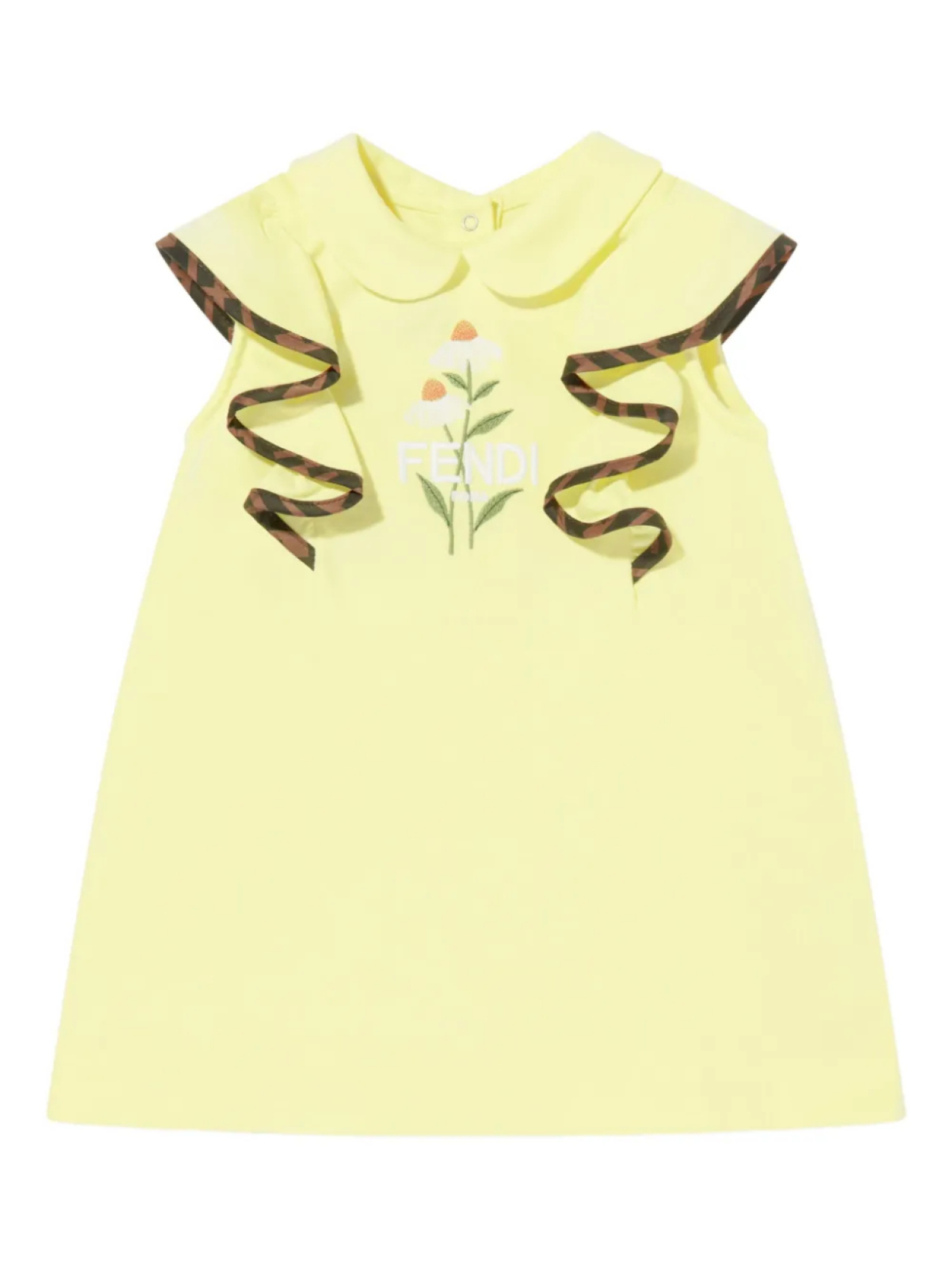 Платье из хлопка Fendi Kids, желтый 
Платье из хлопка Fendi Kids, желтый