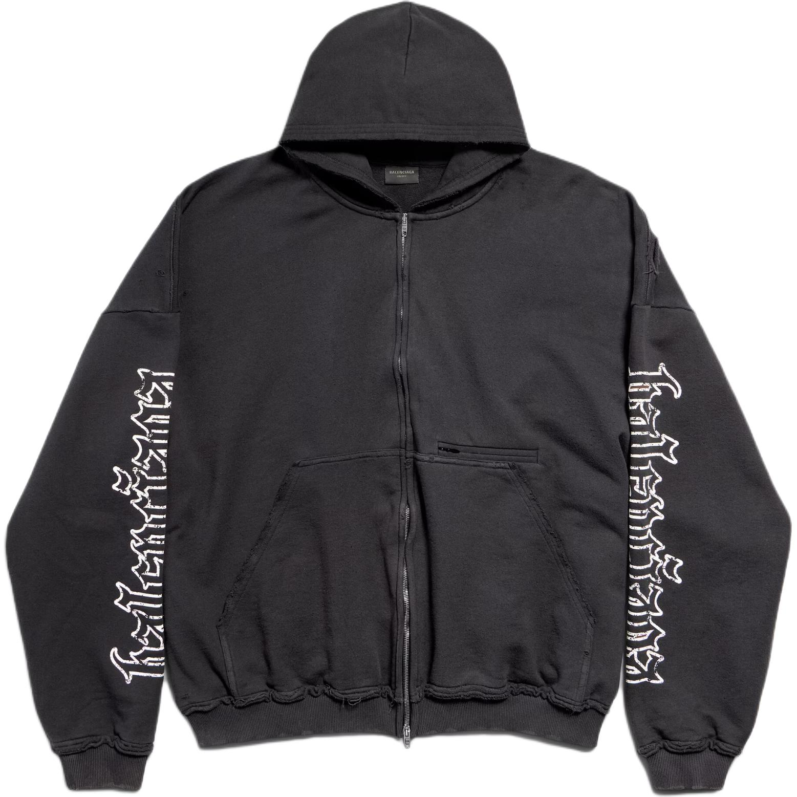 Толстовка с капюшоном Letter Script с молнией Balenciaga, черный
Толстовка с капюшоном Letter Script с молнией Balenciaga, черный