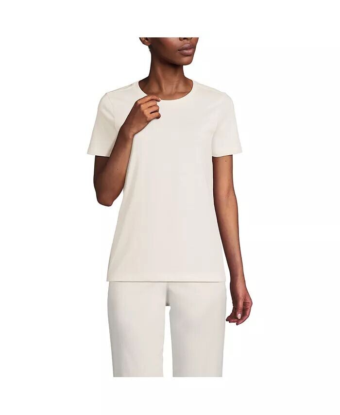 Женская непринужденная хлопковая футболка с круглым вырезом Supima Lands' End, белый
Женская непринужденная хлопковая футболка с круглым вырезом Supima Lands' End, белый