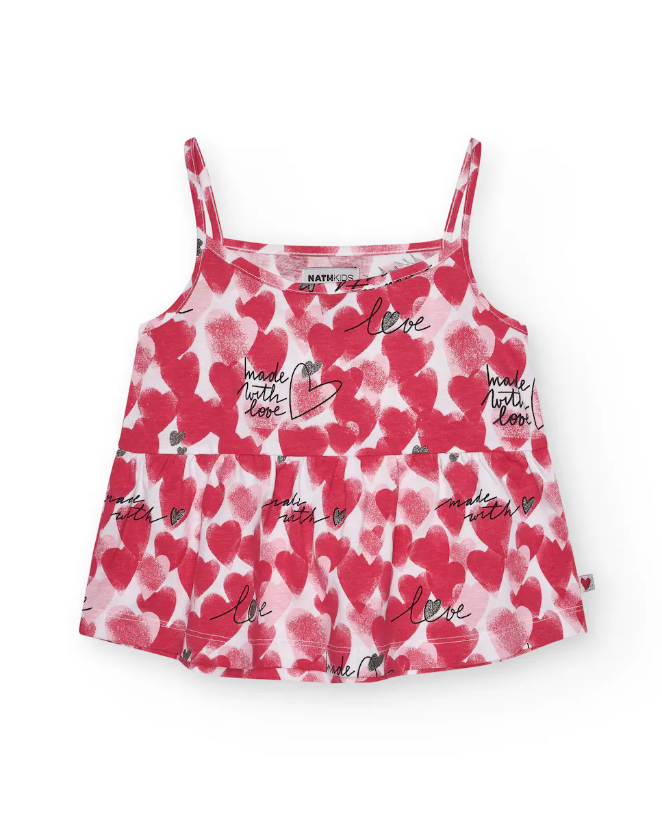 Майка для девочки с принтом в виде сердца Tuc tuc, красный
Майка для девочки с принтом в виде сердца Tuc tuc, красный