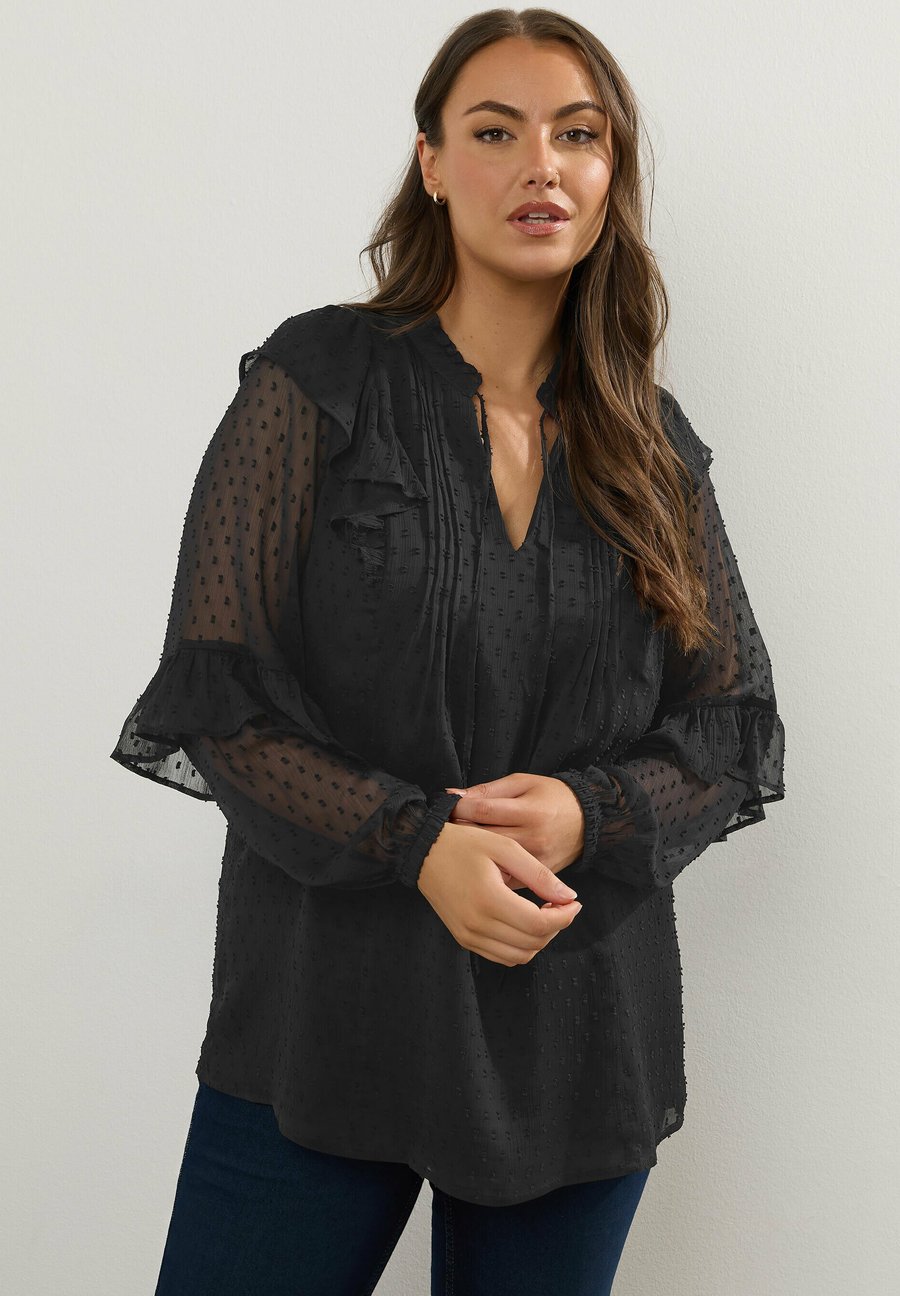Блуза Yours Clothing DOBBY RUFFLE, Black/Anthracite
Блуза Yours Clothing DOBBY RUFFLE, Black/Anthracite
